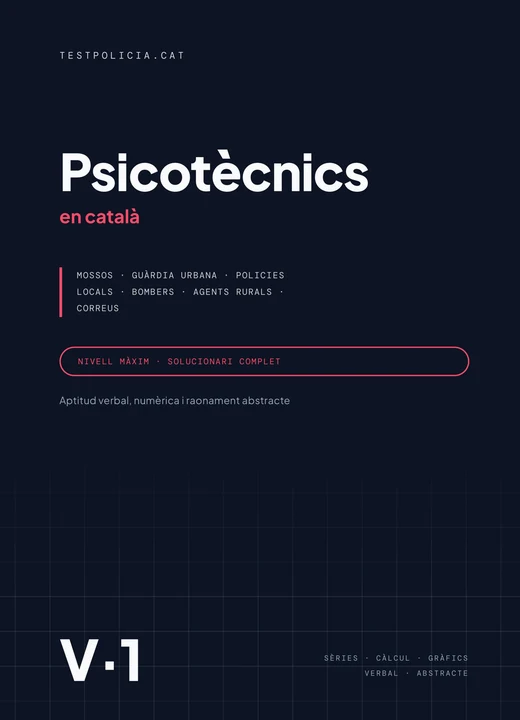 Portada real del Quadern de psicotècnics · Volum 1